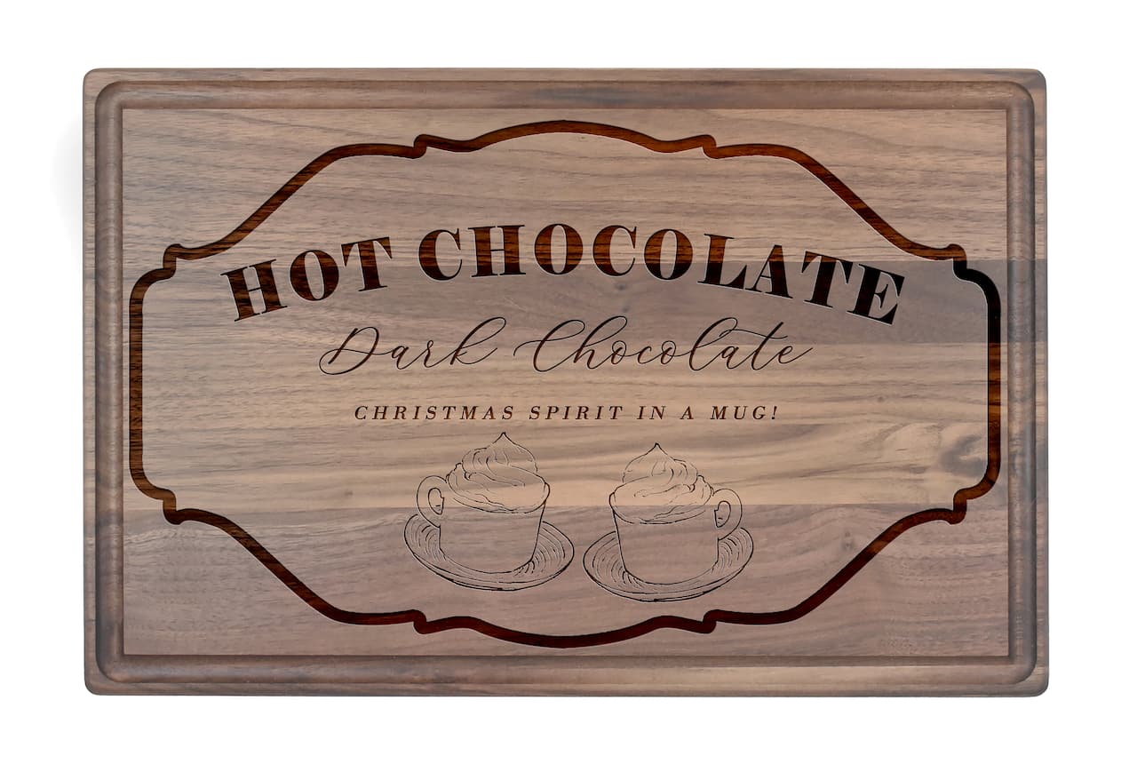 17" x 11" Hot Chocolate Bar Walnut Cutting Board